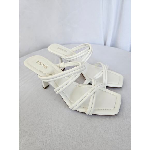 MICHAEL MICHAEL KORS Corrine Leather Sandals Optic White Size 9.5M NWT - Picture 6 of 6